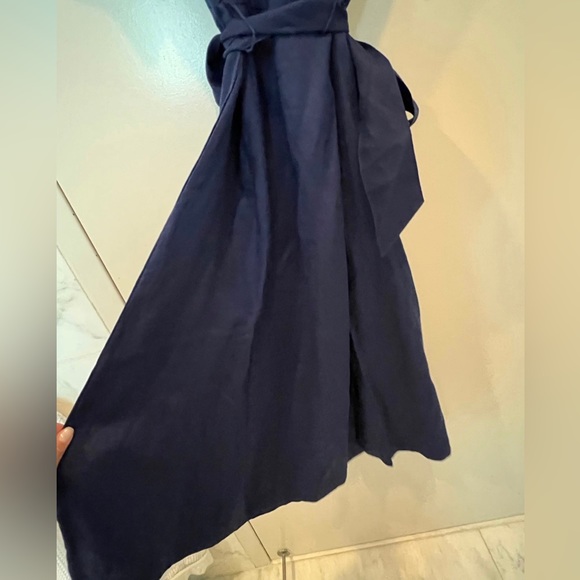 Hill House | Dresses | Nwt Hillhouse Navy Blue Linen Button Up Dress ...